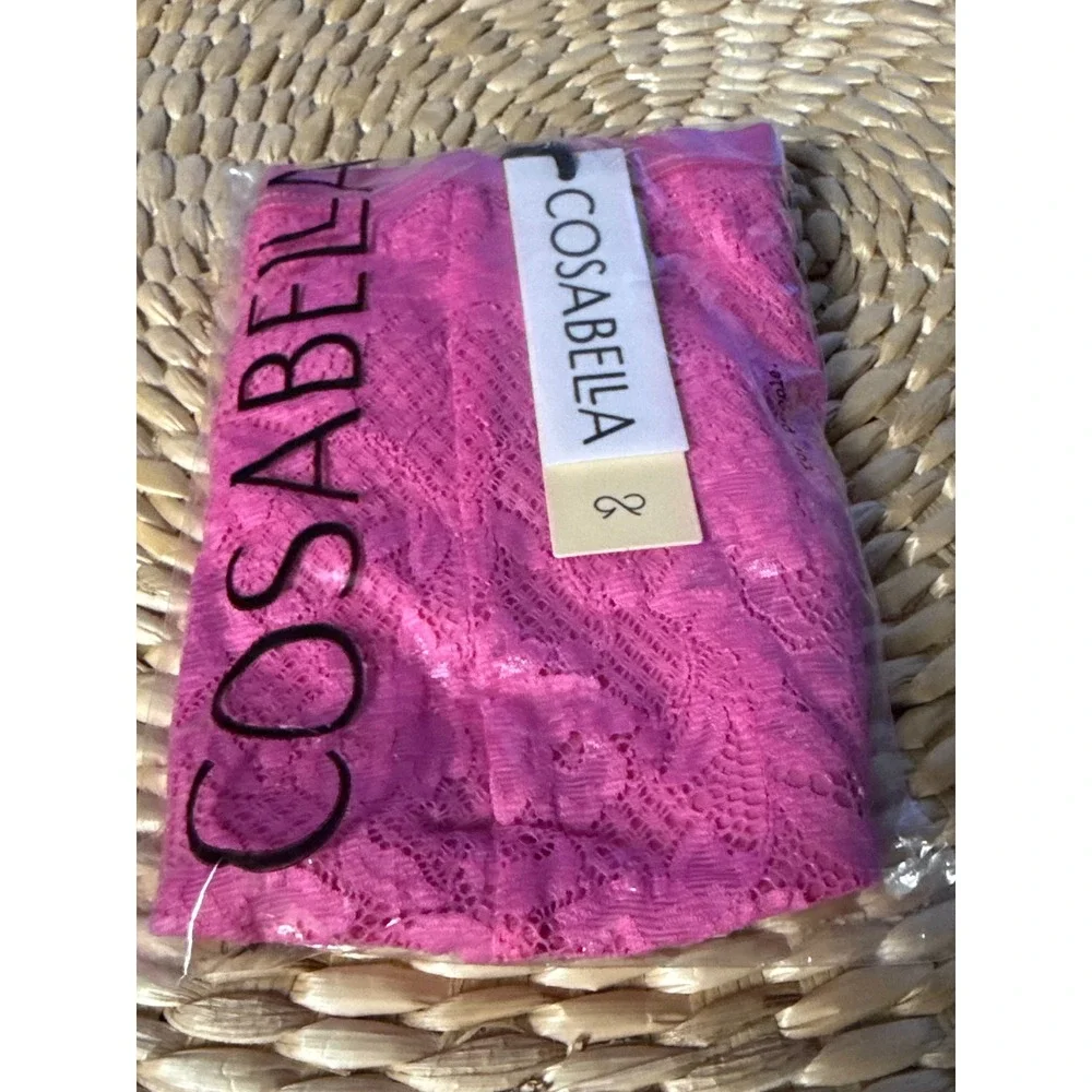 Cosabella NSN  Strappy Italian Thong Rani Pink Floral Lace Men's Lingerie XL